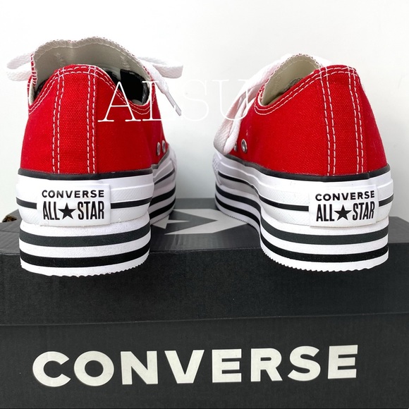 Converse Ctas Platform Layer Canvas Low Enamel Red - Picture 9 of 11